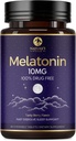 Melatonin 10mg Fast Dissolve תוספי מזון, תוספת תמיכה בשינה למבוגרים - תוספת כוח 10 מ"ג מלטונין Tablet עבור תמיכה בשינה מנוחה, סטרוברי פלמור, סוכר חינם non-GMO - 60 יום אספקה