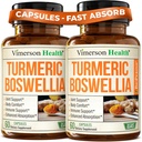 Boswellia Serrata Turmeric תוספת לתמיכה משותפת ו- Inflammation Balance - Turmeric Boswellia תוספת עם ג'ינג'ר & Black Pepper לחלץ עבור הגדלת Absorption - Non-GMO - 2pack