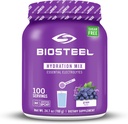 BioSteel Zero Sugar hydrotion Mix, Great Tasting hydrotion עם 5 אלקטרוליטים חיוניים, Grape Flavor, 100 משרתים לכל Tub