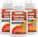 Best Naturals Calcium Citrate עם ויטמין D-3 240 טבליות (240 הרוזן)