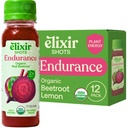 Elixir Shots, Endurance & Everything Shot with Cold-Pressed 100% אורגני Ingredients, Beet, Carrot, Celery, Lemon, No added Sugars or Artificial Ingredients, 12 Pack