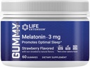 Life Extended Gummy ScienceTM Melatonin (Strawberry), 3 מ"ג, תמיכה בשינה אופטית, שמנת יתר בריאה Rhythm, PC Defense, Gluten-Free, non-GMO, Vegetarian, 60 מסטיקנים