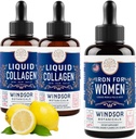 WINDSOR BOTANICALS Liquid Collagen 2Pack ו-Cirlit Iron for Women Beauty and Wellness Bundle