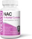 תוסף NAC (N-Acetyl Cysteine) 600 מ"ג, תמיכה אנטי-חמצן, Immune Support, Kidney & Liver Health, 60 קפסולות