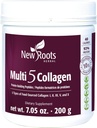 שורשים חדשים | Multi 5 Collagen אבקת תוסף (Types I, II, III, V ו- X) hydrolyzed Collagen - חלב וגלוט חינם - 12g לכל משרת - 7.05 oz