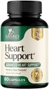 תוספי לב לגברים ונשים 1650 מ"ג - Antioxidants for Heart Health Support with CoQ10, הותורן, הצמח Sterol & More ויטמינים כדי לתמוך בייצור Nitric Oxide & אנרגיה, Non-GMO - 60 קפסולות