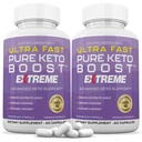 (2 Pack) Ultra Fast Keto Boost Extreme Keto Pills 1675MG New & משופרת פורמולה המכילה Apple Cider Vinegar אקסטרה אבקת שמן זית בתולה