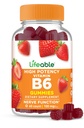 ויטמין B6 חניכיים | 100 מ"ג | תוספי VIT B6 | ויטמין B6 טבעוני ויטמין B6 עבור ויטמין תמיכה עצבית | B 6 למבוגרים, גברים, נשים | 60 חניכיים
