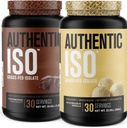 מפעל ג'ק Authentic ISO Grass פד Whey חלבון אבקת Isolate - Low Carb, non-GMO שריר בניית חלבון w / No Fillers (Chocolate, 30sv) & (Vanilla, 30sv)