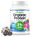 Orgain אורגני אבקת חלבון, קובצי Cookie & Cream - 21g צמחי חלבון מבוסס חלבון, 7g Prebiotic סיבים, נמוך נטו Carb, No Lactose Ingredients, no added Sugar, non-GMO, For Shakes & Smoothies, 2.03 lb Carb, No Lactose Ingredients, No added Sugar, non-GMO, For Shakes & Smoothies, 2.03 lb