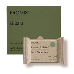 ProMix Nutrition חלבון Puff Bars - Mint שוקולד מרshmallow Crispy Treat - Great Tasting & בריאות על חטיף Go - חלבון גבוה וקלורי נמוך - חינם מגלוטן, סויה, תירס - 12 Barssting & תירס - 12 Barssting & בריאות על חטיף