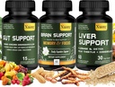 Liver Renew Cleanse Detox, תיקון ותמיכה, Gut ותמיכה קולונית - Advanced Gut ניקויse Detox, Brain Nootropic Brain Supplement for Men & Women ,All in one suppment.