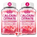 Calcium Citrate Gummies 1200 מ"ג למבוגרים: תוספת אופטימלית Calcium עבור נשים וגברים - Easy to Digest, טבעוני, non-GMO, Gluten Free - Natural Strawberry Flavoror