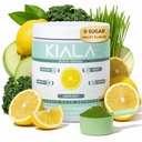 Kiala Nutrition Super Greens, אורגני ירקות אבקה עם Spirulina & Chlorella for Digestion, Gut Health, Immunity, Energy, Gluten Free, Vegan, Sugar Free, Spectra בלנדרה, טיפות לימון, 30 משרתים