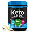 Orgain Keto Collagen חלבון אבקת, Vanilla - 10g Grass פד hydrolyzed Collagen Peptides עבור נשים וגברים, סוג I & III, 5g שמן MCT - שיער, עור, ותמיכה משותפת, non-GMO, Gluten חינם - 0.88lb חינם - 0.88lb
