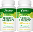Probiotics for Women Men- 300 מיליארד CFU, 24 Strains Probiotic+15 Herbs אורגני טרוםביוטיקה בלנדר, Pre and Probiotics, for Digestive Health, Immune & Gut, Diarrhea, Bloating, 4 חודשים אספקת חשמל.