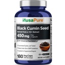 NusaPure Full Spectrum Black Cumin Seed 10:1 לחלץ, 450 מ"ג Equivalent to 4,500 מ"ג 180 Veggie אבקת Caps non-GMO, טבעוני ללא Oly