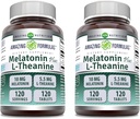 פורמולה מדהימה מלטונין 10 Mg Plus L-Theanine 5.5 Mg תוסף | 120 טבליות | Non-GMO | Gluten Free | Made in USA | Pack of 2