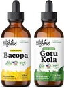 Wild & Organic Bacopa Tincture 4 fl oz & Gotu Kola Tincture 4