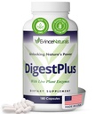 DigestPlus Digestive Enzymes - Plant-based Enzymes for Digest Support, Helpsפחתת Bloating & Gas - Pure Enzyme Formula for Foodsent Absorption - תוסף תזונה, 180 קפסולות