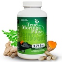 True Moringa Plus+ תמיכה משותפת תוספת של 10:1 לחלץ; 20,000 מ"ג של אורגני Moringa, Turmeric Curcumin, ג'ינג'ר, Boswellia, BioPerine | תוספת כוח Herbal Antioxidant למבוגרים (150 קפסולות)