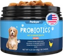 Probiotics for Dogs, כלב פרוביוטיקה צ'יפס עבור Gut Immunity Health Yeast Itchy Skin אוזנייםs Puppy Probioticos Digestive Enzymes with Prebiotics Chewable להפחית את שלשול גז אלרגיה