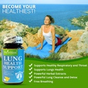 N'trition NATRITION Lung Support Supplement - Lung Health Natural Supplement for Men and Women - Better Lungs תוסף עם ויטמין C, Zinc, Quercetin ו אבקת ג'ינג'ר - 60 קפסולות