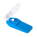 EZY DOSE Pill Cutter ו-Splitter, בבטחה חותכת גלולות גדולות, קטנות וקטנות, ויטמינים, טבליות במחצית, Accurate Easy Cutting, Stainless Steel Blade, Travel Sized, Easy to Use, Color May Vary, BPA Free