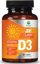 ויטמין D3 5000iu (125 mcg) Immune Health Support - תוסף עתיר ויטמין D Dietary עבור העצם, שיניים, שרירים - Nature's VIT D, טבעוני, Gluten Free, Raspberry Flavor - 60 טבליות Chewable