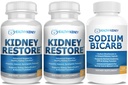 Kidney ניקויse ו- Kidney Health תוסף כדי לתמוך בתפקוד קידני רגיל 60 caps, 2 Pack עם Sodium Bicarbonate 650 מ"ג קפסולות, 120 גלולות