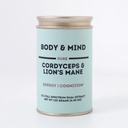 גוף ונפש - טהור של אריה אורגני Mane & Cordyceps Mushrooms 12:1 תמצית כפולה - פוקוס, קוגניציה, אנרגיה, אנדורנס - 100% פריים גופים - להוסיף מים / Tea / Coffee / Smoothies - 125 גרמים