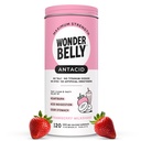 Wonderbelly Antacid, לבבורן יעיל וסיוע מיידי Acid Indigestion הקלה, טבליות תוספת כוח צ 'כיפוף, 1000 מ"ג Calcium Carbonate, No Talc או Dye, Strawberry Milkshake, 120 הרוזן