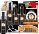 XIKEZAN Beard Kit for Men Grooming & Care w/Beard Conditioner, Wash, Oil, Balm, Brush, Brush, Comb, Birthday Fathers Valentines Gifts for Men Him Daddy Husband Christmas Gifts Mens Stocking Stuffers