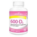 21st Century Calcium Plus D Tablet, 600 מ"ג, 400 הרוזן