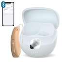 RIC Single Hearing Aid for Elders ,CUSTOM FIT Digital Over-The-Counter Rechargeable Tinnitus Masking Premium Hearing Solution for Adults, NLY Invisible Bluetooth Call Enable,Auto-On, 1pc left Side Side