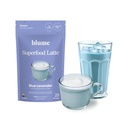 Blume Superfoods Latte - אבקת Blue Lavender עם Blue Spirulina חלב קוקוס, Caffeine חינם, Low-Sugar, אורגני, Keto Friendly, טבעוני, תומך בשינה וברוגע, Lavender Latte- 25 משרתות