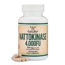 Nattokinase תוסף 4000 FU המשרתים, 120 קפסולות (Derived from Japanese Natto) Enzymes for Cardiovascular and Circulatory Support by Double Wood