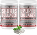 אבקת ספורט קולג'ן, 12.42 oz, Pack of 2 - Grass Fed Bovine & Wild Fish Hydrolyzed Type I, II, III Multi Collagen פפtides, אבקת חלבון לא משועבד עם BCAA, Magnesium & אלקטרוליטטס