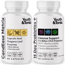 נוער & Tonic Oregano & Caprylic Acid Gut בריאות תוספת עם Probiotics & Herbs עבור Gut Flor Balance, Digestive & Intestinal Health and Immune Support - 90 קפסולות
