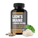 Noo Most Lions Mane תוסף קפסולות אורגניות - עם גינקו בילובה - בריאות קוגניטיבית, פוקוס וזיכרון תמיכה - מזון סופר טבעי למוח, אנרגיה ובריאות החיסון - 60 קפסולות - 2 חודשים אספקה