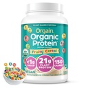 Orgain אורגני אבקת חלבון טבעוני, פירותי Cereal - 21g צמחי חלבון מבוסס חלבון, 8g Prebiotic סיבים, נמוך נטו Carb, No Lactose Ingredients, לא תוספת סוכר, non-GMO, עבור Shakes & Smoothies, 2.03 lb Carb, No Lactose Ingredients, לא תוספת סוכר, non-GMO, עבור Shakes & Smoothies, 2.03 lb.