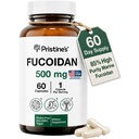 PRISTINE'S Fucoidan 500MG Immunity תוספי קפסולות - 60 יום אספקה - Brown Seaweed Extract - Potent Herbal Antioxidant Lung Health & Skin Health Support