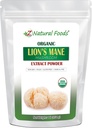 Z Natural Foods Organic Lion's Mane Mushroom אבקת, אבקת ויטמין-Rich Superfood, Perfect for Tea and Smoothies, Non-GMO, טבעוני, Gluten-Free, כשר, 1 lb.