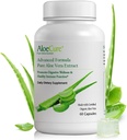 AloeCure אורגני Aloe Vera קפסולות, 130,000 מ"ג פנימי Aloe Leaf Equivelant לכל המשרת, תמיכה בבריאות ובנוחות העיכול, Stomach Acid Buffer, Natural Immune, Aloin חינם, 60 קפסולות