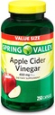 Apple Cider Vinegar, 450 מ"ג, 250 קפסולות ערך גודל | תוספת תזונתית | סוכר חינם, סוכר חינם, Lactose חינם | Apple Cider Vinegar by Spring Valley