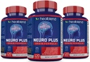 Neuro Plus Brain & Focus Formula - Brain Booster תוסף, תומך בהירות נפשית וריכוז - שיפורים ריכוז ואנרגיה נפשית - 120 קפסולות (3 Pack)