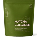 אבקת FKRO Matcha Collagen w Biotin, Hyaluronic Acid & ויטמין C - שיער בריא, Skin & Nails - Natural Type I & III hydrolyzed Collagen אבקת, Un Sweetened Matcha Latte - 22 משרתים, 7.9oz