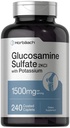 Horbäach Glucosamine Sulfate 1500 מ"ג | 240 Caplets | 2KCI with Potassium | Non-GMO ו- Gluten Free Supplement