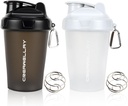 2 Pack Shaker Bottles for Proteins, 17 oz Small Protein Shaker בקבוק עם Handle, התעמלות Shaker Cups עם בללינג כדור for Pre Workout, BPA-Free & Dishwasher Safe (Black, White)