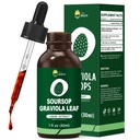 אורגני Soursop Graviola Leaf Extracts | Soursop Bitters נוזל | High Absorption, Enhanced Bioavailability | טבעוני, non-GMO, Gluten Free | תמיכה כספית | 1 Fl Oz